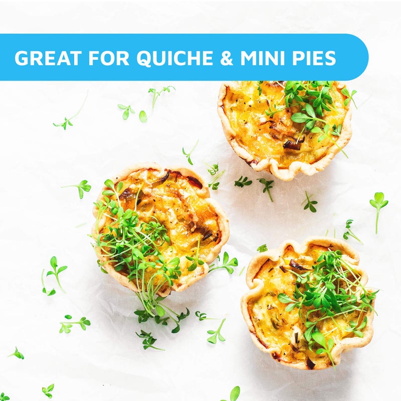 MontoPack Disposable 5" Aluminum Foil Pie/Tart Pans (100 Pack) | 5 Inch Round Cake Pan for Baking Personal Mini Pies, Homemade Cakes & Quiche | Oven Safe Foil Tins Easily Stack & Store Freeze & Reheat - Image 5